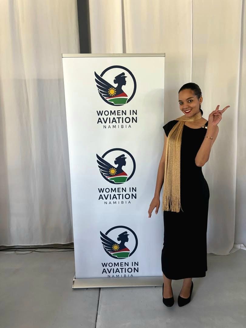 Jessica at a Women in Aviation Namibia event